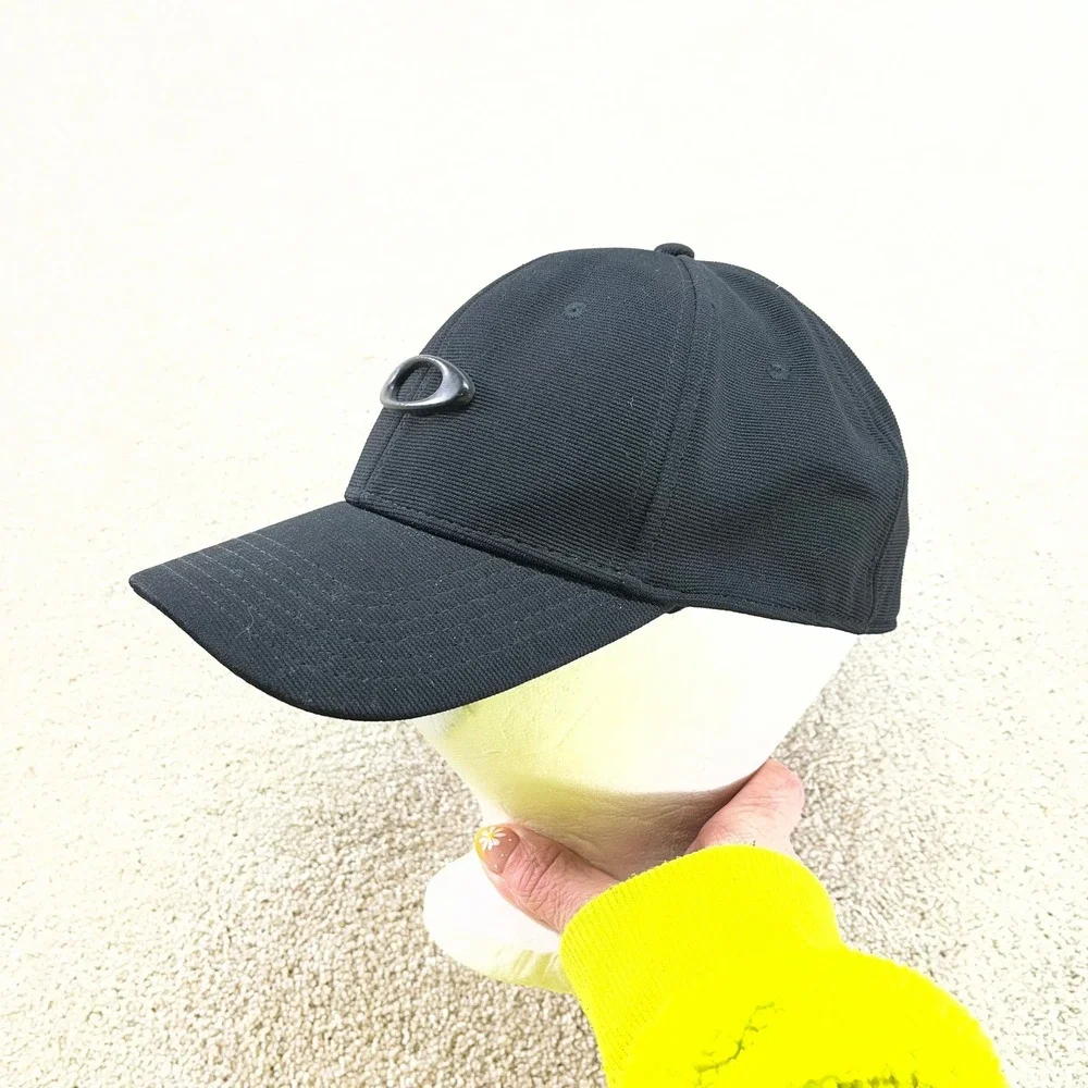 Oakley Performance Fitted Hat Mens L/XL Black Carbon Fiber Ellipse Logo Flex Cap